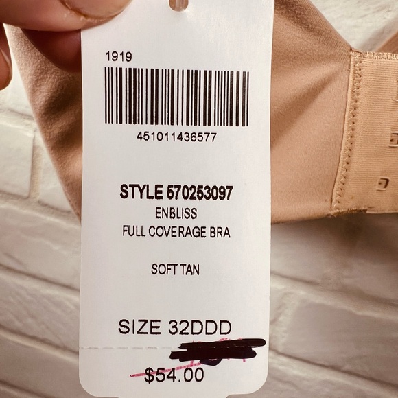 NWT Soma Enbliss Full Coverage Lined Underwire Bra 32DDD Soft Tan Nude #0651 - Picture 9 of 13